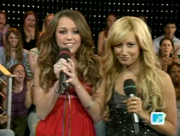 Miley Cyrus and Ashley Tisdale on M.. Music - Ashley Tisdale